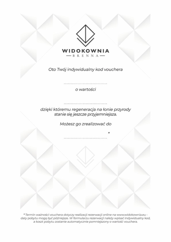 Szablon vouchera A4 - wariant monochromatyczny